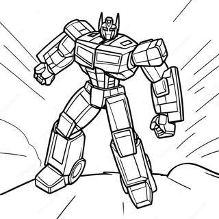 Transformers Barricade in Aktion Ausmalbild | Transformers Barricade Ausmalbild