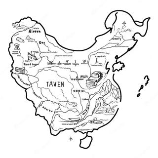 Taiwan Karte Ausmalbild | Taiwan Ausmalbild