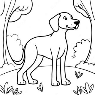 Verspielter Weimaraner im Park Ausmalbild | Weimaraner Ausmalbild