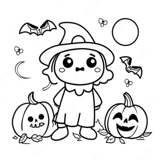 Gruseliger Monat Halloween Ausmalbild | Gruseliger Monat Ausmalbild