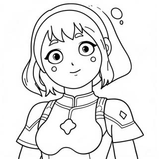 Uraraka im Heldenkostüm Ausmalbild | Uraraka Ausmalbild