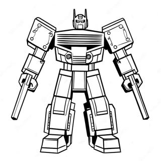 Bunte Lego Transformers in Aktion Ausmalbild | Lego Transformers Ausmalbild