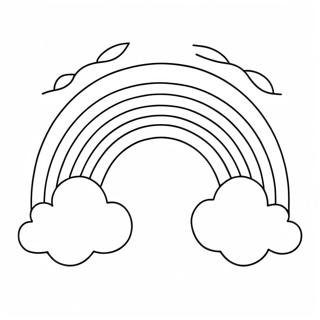 Heller Regenbogen mit Wolken Ausmalbild | Gottes Versprechen Regenbogen Ausmalbild