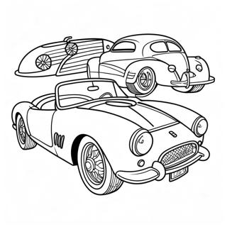 Klassisches Sportauto Ausmalbild | Geschichte der Autos Ausmalbild