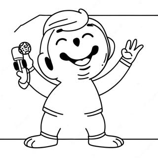 Nooshy singt auf der Bühne Ausmalbild | Nooshy Sing 2 Ausmalbild