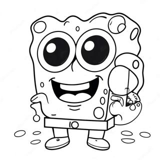 Chilliger SpongeBob mit Sonnenbrille Ausmalbild | Kiffer SpongeBob Ausmalbild