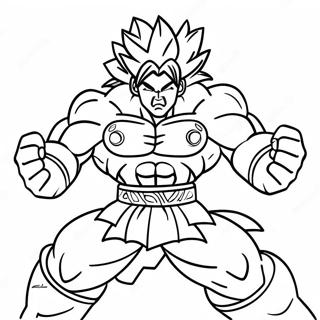 Broly in Kampfpose Ausmalbild | Broly Ausmalbild