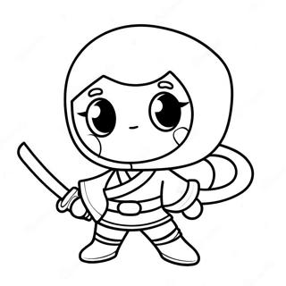 Süßes Ninja-Mädchen Ausmalbild | Ninja Mädchen Ausmalbild