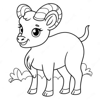 Niedliche Steinbock Ziege Ausmalbild | Steinbock Ausmalbild