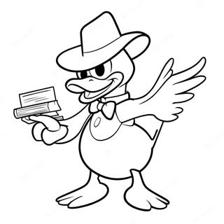 Darkwing Duck in Aktion Ausmalbild | Dunkelwing Ente Ausmalbild