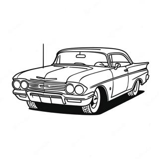 Chevy Impala Klassiker Ausmalbild | Chevy Impala Ausmalbild