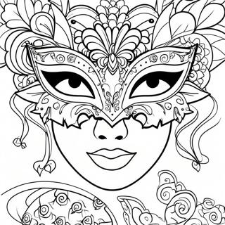 Elegante Maskerade Maske Ausmalbild | Maskerade Maske Ausmalbild
