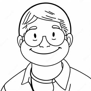 Mike mit einem großen Lächeln Ausmalbild | Mike Ausmalbild