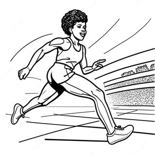 Wilma Rudolph rennt schnell Ausmalbild | Wilma Rudolph Ausmalbild