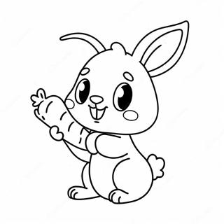 Süßer Hase mit Karotte Ausmalbild | Hase mit Karotte Ausmalbild
