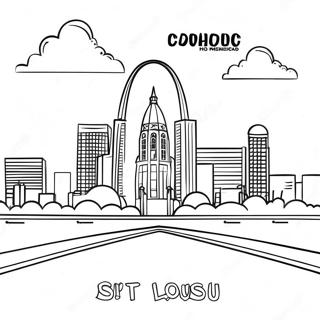 Ausmalbild der Skyline von St. Louis | St Louis Ausmalbild