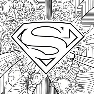 Ausmalbild des klassischen Superman-Logos | Superman Logos Ausmalbild