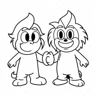 Ausmalbild von Ding 1 und Ding 2 | Ding 1 und Ding 2 Ausmalbild