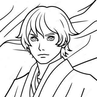 Ausmalbild von Dazai mit einem geheimnisvollen Ausdruck | Dazai Ausmalbild
