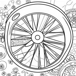 Buntes Fahrradrad Ausmalbild | Rad Ausmalbild