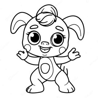 Niedlicher Baby Bop tanzend Ausmalbild | Baby Bop Ausmalbild