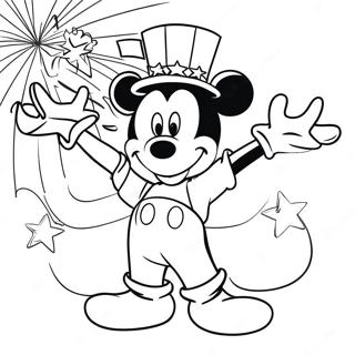 Mickey 4. Juli Feier Ausmalbild | Mickey 4. Juli Ausmalbild