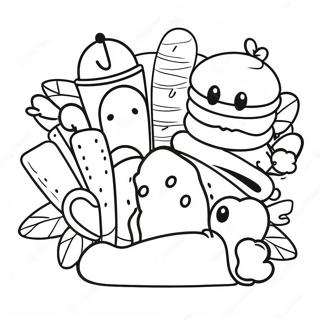 Essen Emoji Ausmalbild | Essen Emoji Ausmalbild