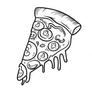 Glückliches Pizzastück Ausmalbild | Essen Emoji Ausmalbild