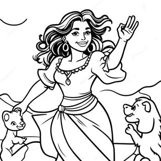 Esmeralda tanzt mit Zigeunern Ausmalbild | Esmeralda Ausmalbild