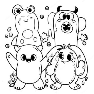Freundliche Alphabet Monster Ausmalbild | Alphabet Monster Ausmalbild