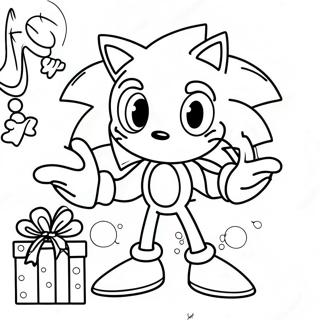 Sonic Weihnachtsausmalbild | Sonic Weihnachten Ausmalbild