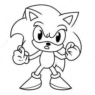 Sonic mit Weihnachtsmannmütze Ausmalbild | Sonic Weihnachten Ausmalbild