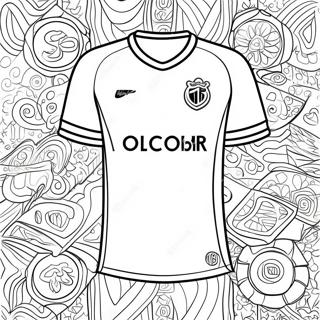 Buntes Fußballtrikot Design Ausmalbild | Fußballtrikot Ausmalbild