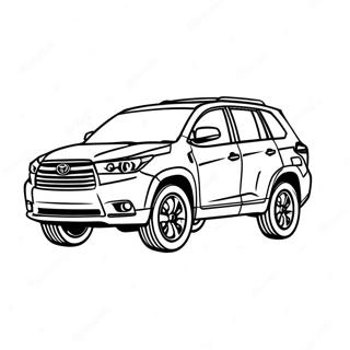 Toyota Highlander Frontansicht Ausmalbild | Toyota Highlander Ausmalbild
