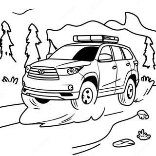 Toyota Highlander Offroad-Abenteuer Ausmalbild | Toyota Highlander Ausmalbild