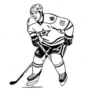 Dallas Stars Spieler beim Skaten Ausmalbild | Dallas Sterne Ausmalbild