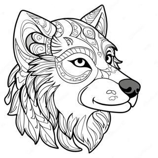 Wolfskopf Ausmalbild | Wolfkopf Ausmalbild