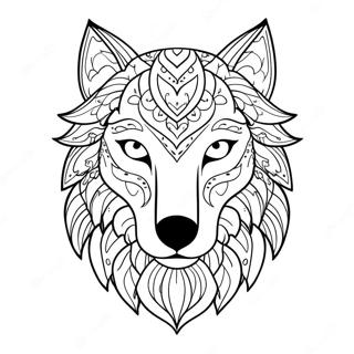 Majestätischer Wolfskopf Ausmalbild | Wolfkopf Ausmalbild