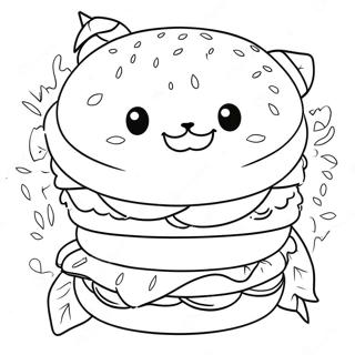 Katze Burger Ausmalbild | Katze Burger Ausmalbild