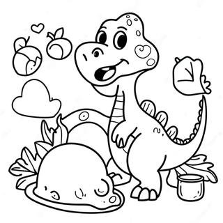 Dinosaurier Erntedankfest Ausmalbild | Dinosaurier Erntedankfest Ausmalbild