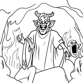 Höllenszene Ausmalbild | Hell Ausmalbild