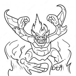 Feurige Dämonen Ausmalbild | Hell Ausmalbild
