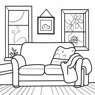 Gemütliches Sofa Ausmalbild | Couch Ausmalbild