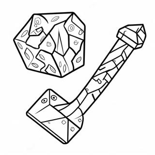 Minecraft Diamantschaufel Malbuchseite | Minecraft Schaufel Ausmalbild