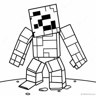 Minecraft Schneegolem Malbuchseite | Minecraft Schneegolem Ausmalbild