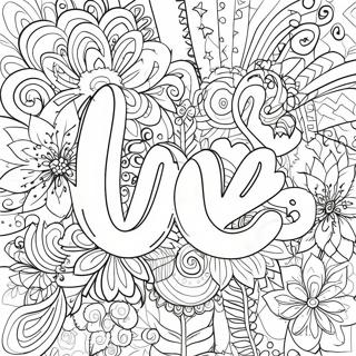 Liebe Wort Malbuchseite | Liebeswort Ausmalbild