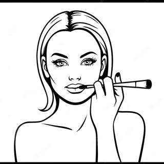Glamouröses Make-up Artist Ausmalbild | Kosmetologie Ausmalbild
