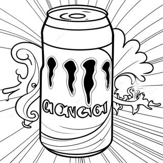 Coole Monster Energy Getränkedose Ausmalbild | Monster Energie Ausmalbild
