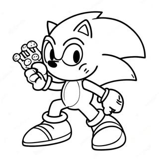 Sonic Among Us Crewmitglied in Aktion Ausmalbild | Sonic Unter Uns Ausmalbild