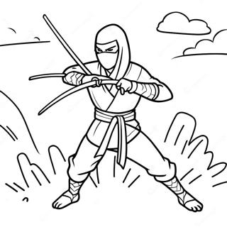 Heimlicher Nacht Ninja in Aktion Ausmalbild | Nacht Ninja Ausmalbild